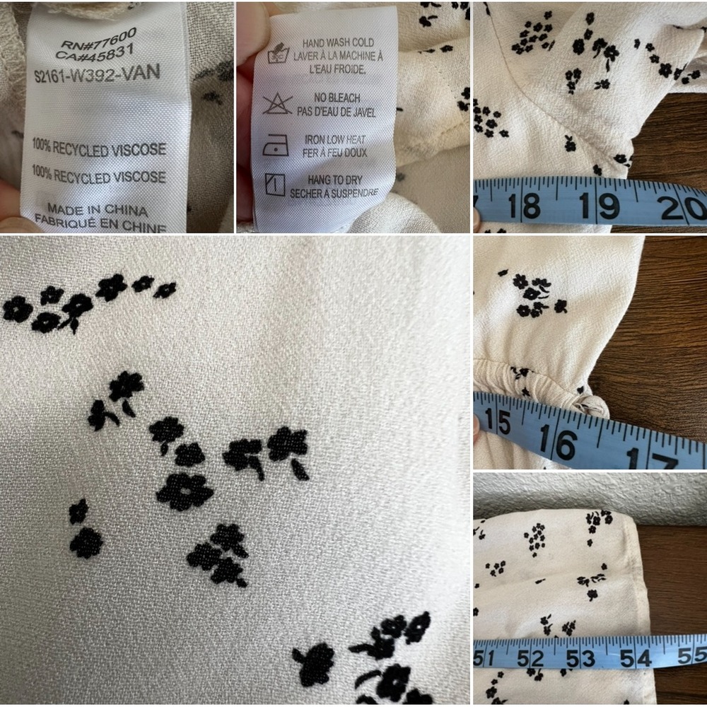 Saltwater Luxe Recycled Viscose Floral Maxi Dress V-Neck Tiered Cream S2161-W392 - Picture 6 of 10